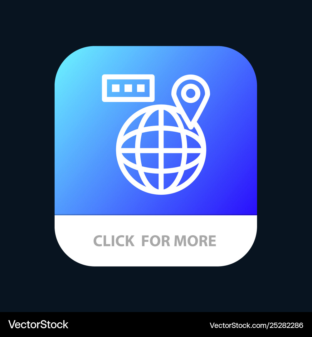 World map navigation location mobile app button World map navigation location mobile app button Vector Image