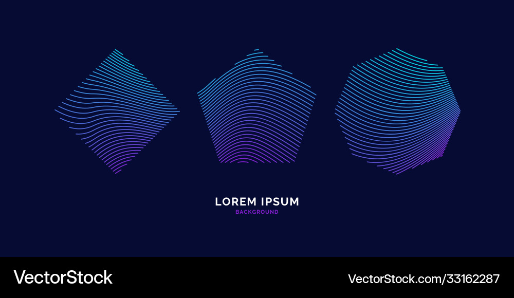 Abstract elements with dynamic lines vector image
