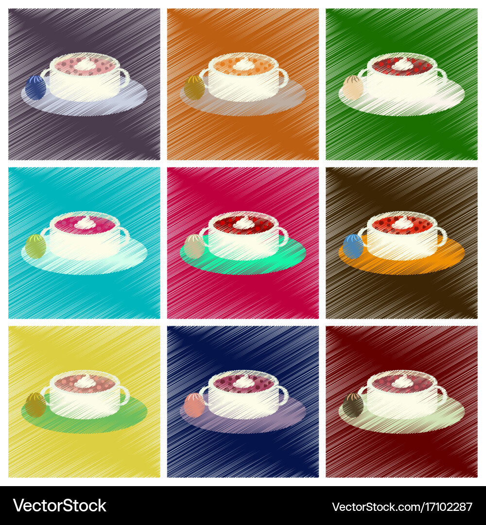 Assembly flat shading style icons bread-soup Vector Image