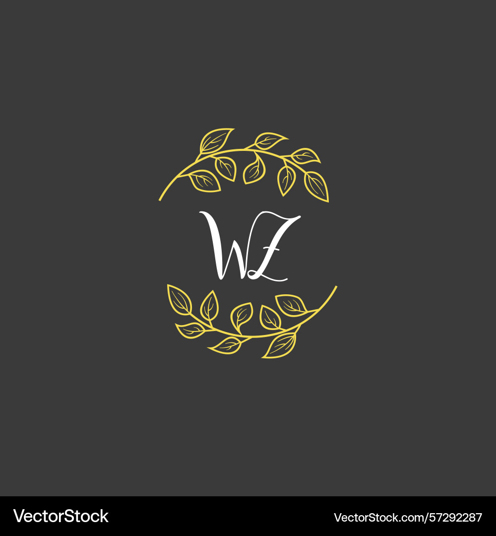 Botanical monogram logos with initial wz Vector Image