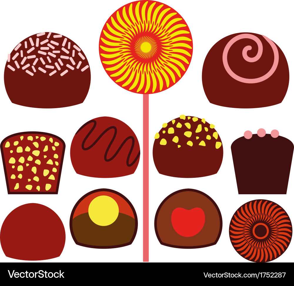 Colorful Chocolate Candy Set vector image