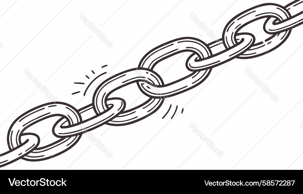 Connected Chain Links - Strength & Unity Vector Image