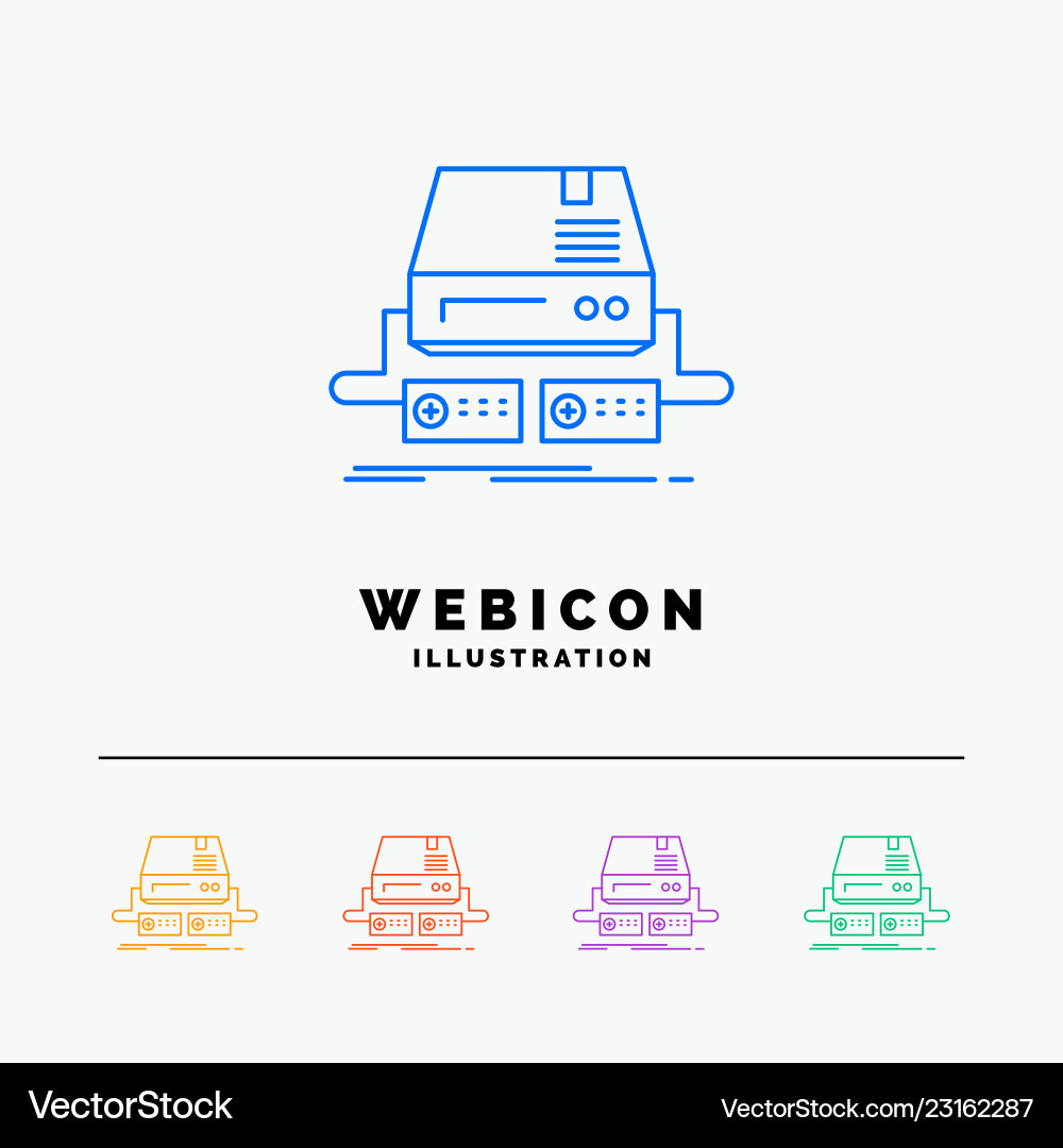 Console game gaming pad drive 5 color line web Vector Image