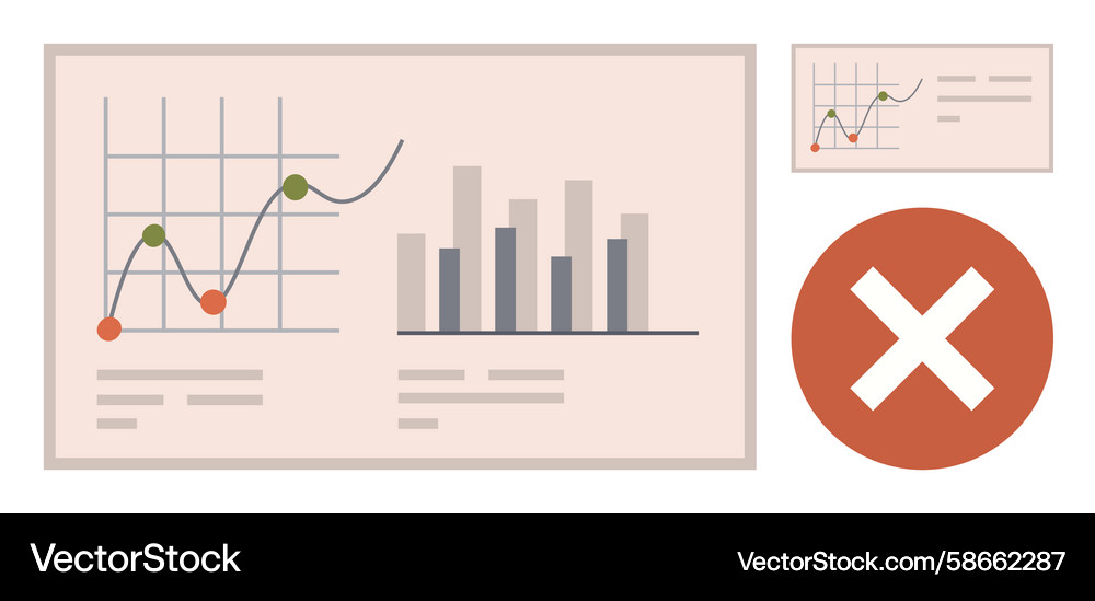 Data Error & Analytics Graph Vector Image
