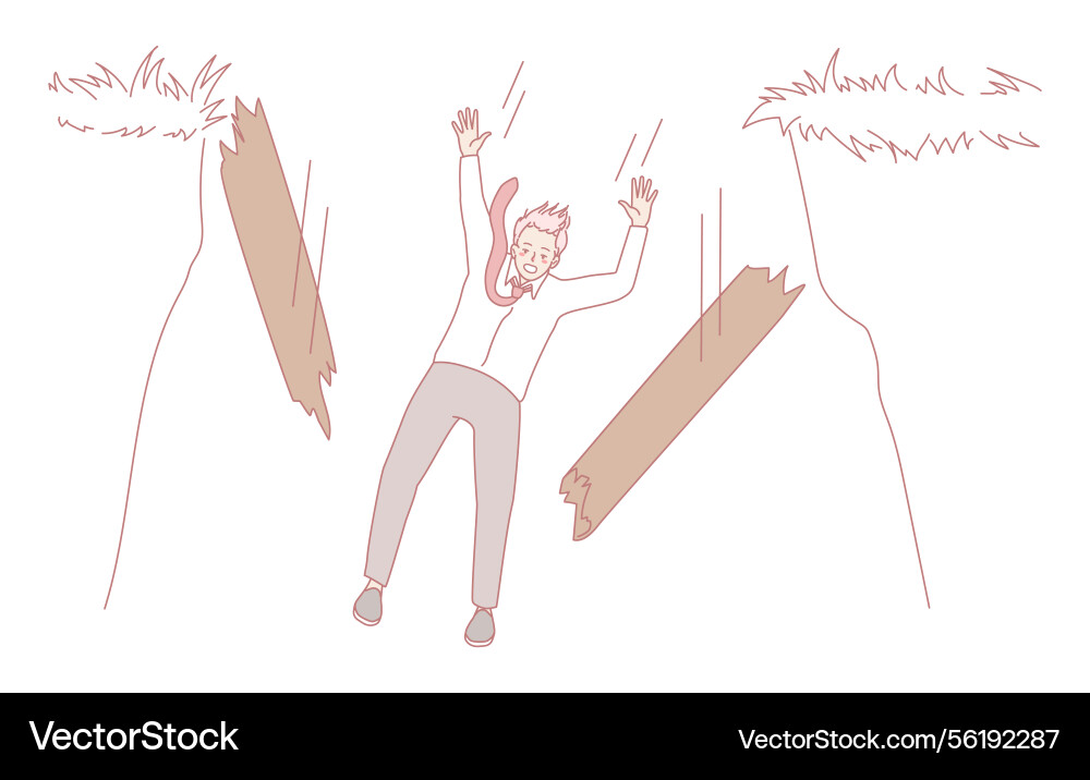 Dramatic and intense scene featuring a character Vector Image