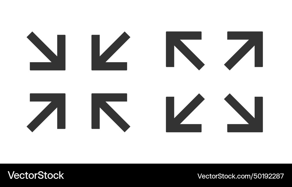 Full screen and exit icon set Full screen and exit icon set vector image