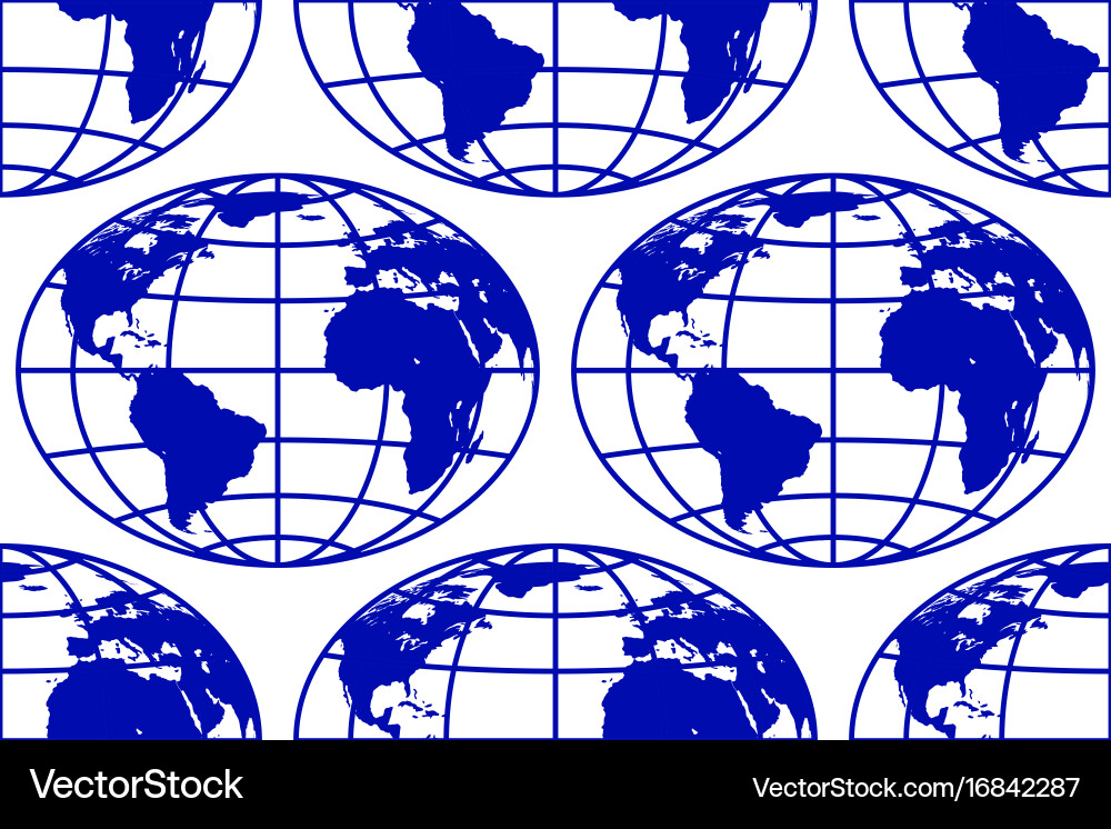 Globe seamless pattern vector image
