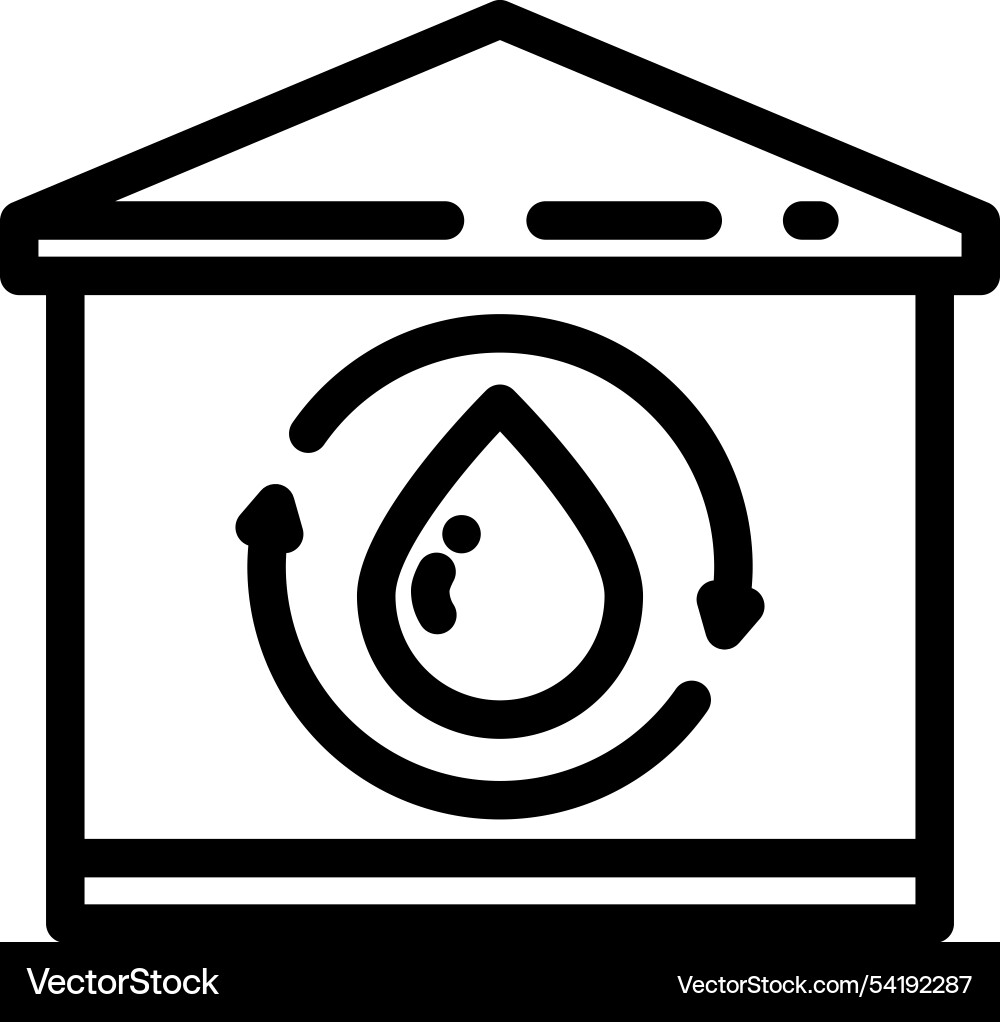 Grauwassersystem Wassersparen Linie Symbol Vektorbild