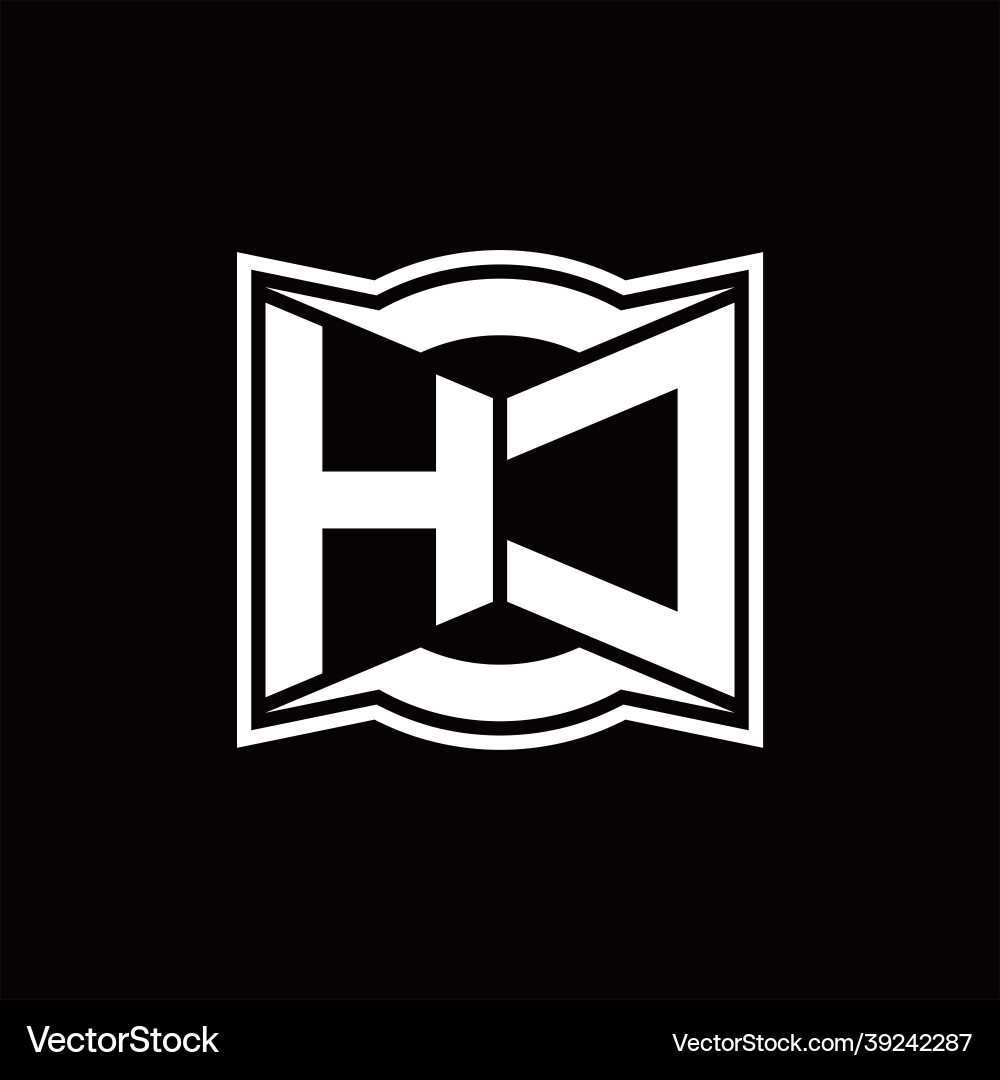 Hc logo monogram with abstract shape design Vector Image