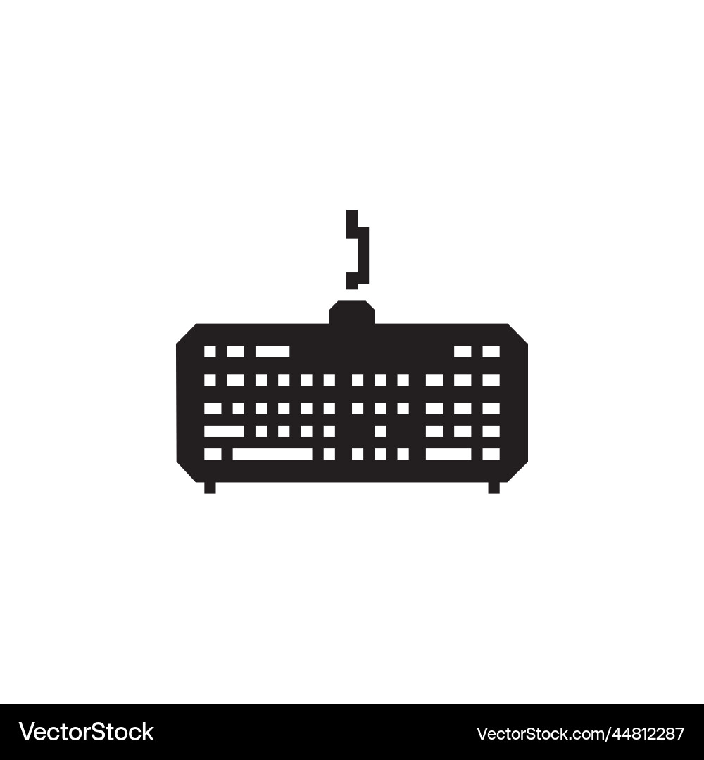 Keyboard icon computer component solid style Keyboard icon computer component solid style Vector Image