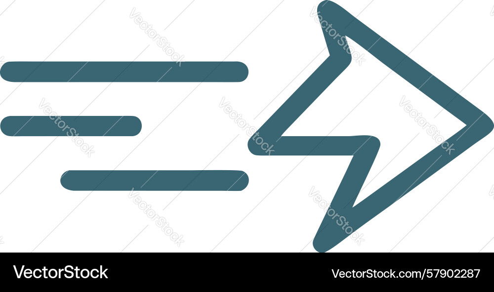 Lightning speed arrow fast performance indicator vector image