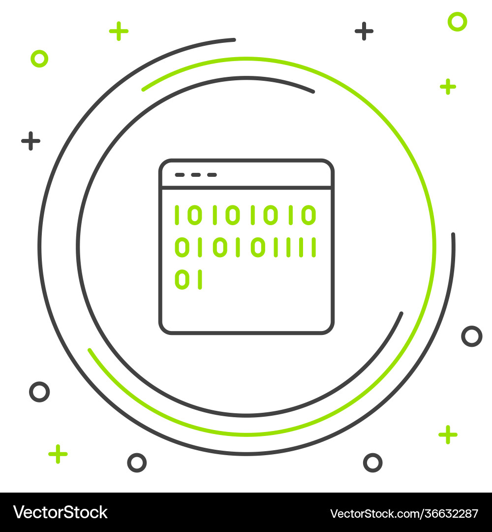 Line binary code icon isolated on white background Line binary code icon isolated on white background vector image