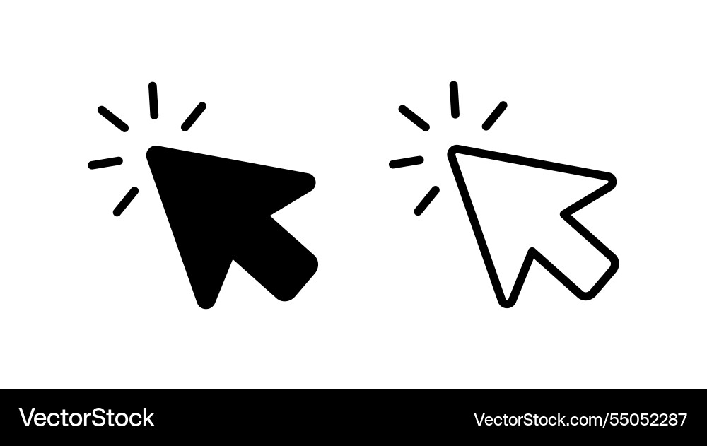 Mouse cursor click icon set flat Mouse cursor click icon set flat vector image