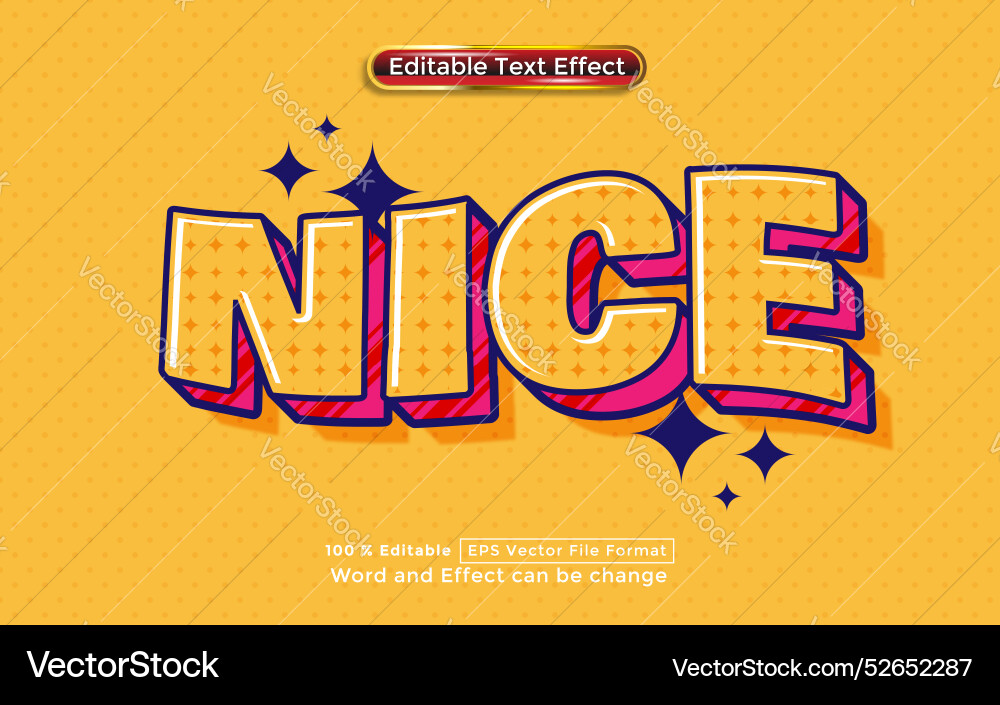Nice text editable effect Nice text editable effect Vector Image
