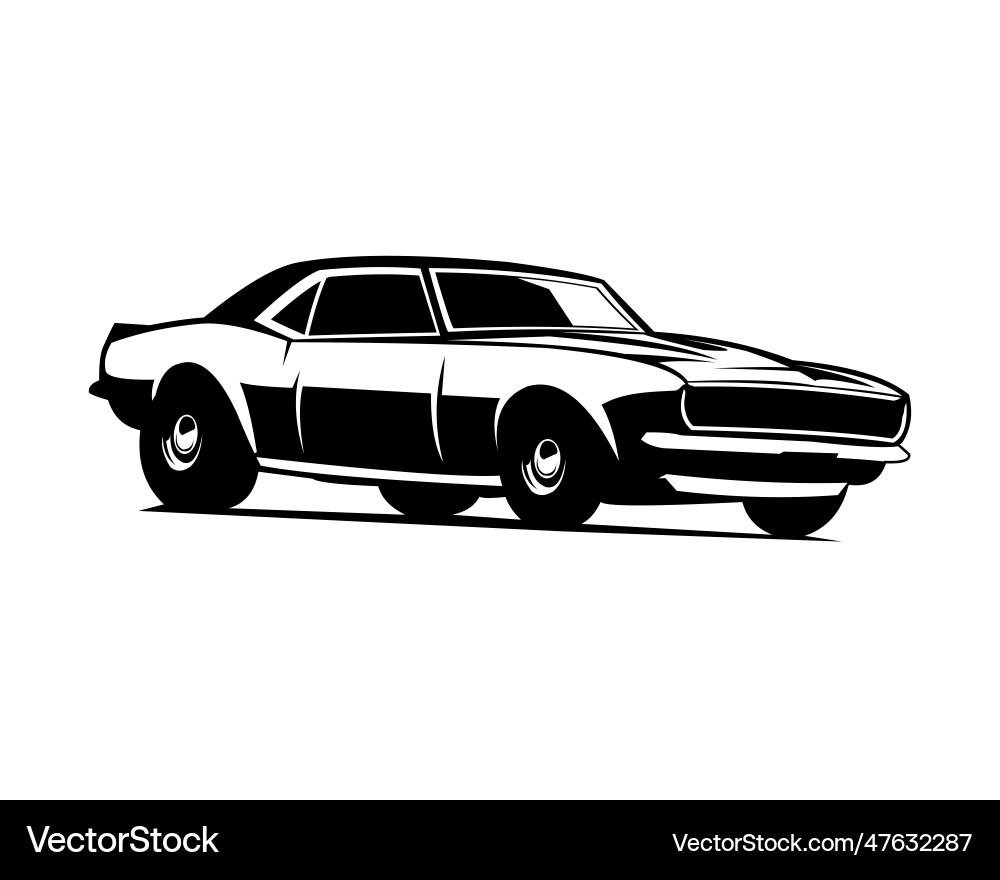 Old Camaro Auto isoliert weiß Hintergrund Seitenansicht Old Camaro Auto isoliert weiß Hintergrund Seitenansicht vektorbild