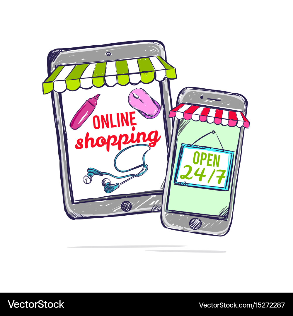 Online Shopping Concepts Vector Image
