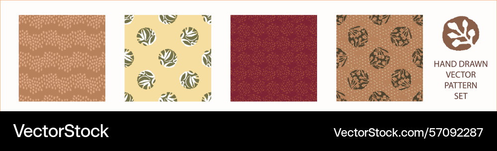 Polka dot blockprint seamless pattern set Polka dot blockprint seamless pattern set vector image