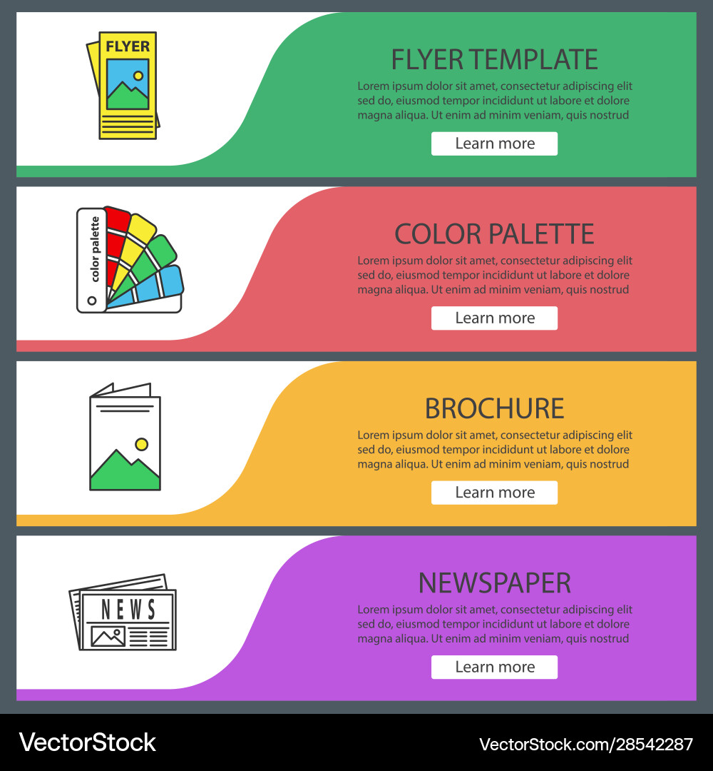 Printing web banner templates set Printing web banner templates set vector image