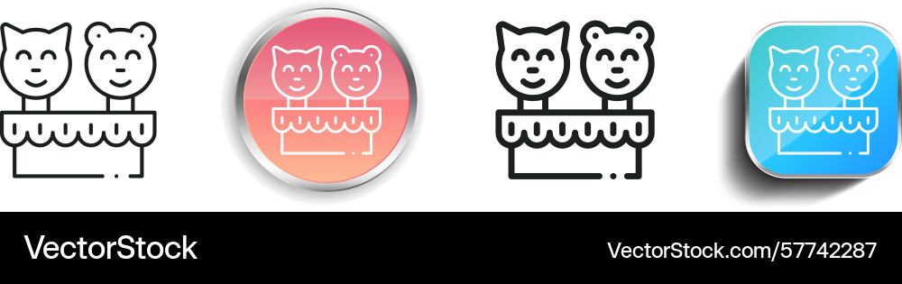 Puppet icon thin linear regular and button style Puppet icon thin linear regular and button style vector image