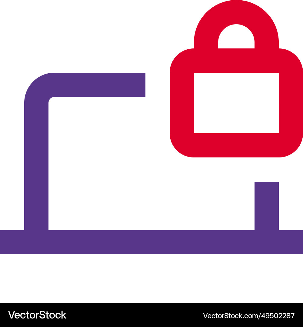 Secure laptop with built-in locking mechanism Vector Image