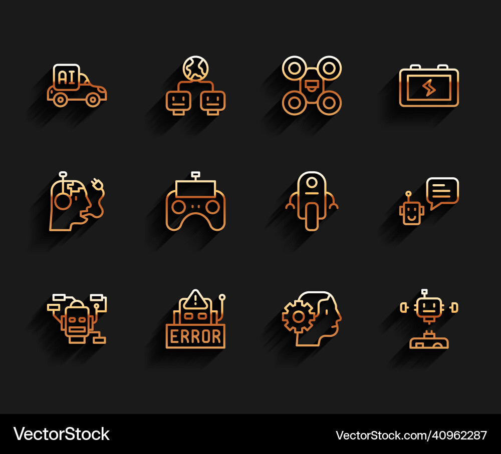 Set line robot error in autonomous smart Set line robot error in autonomous smart vector image