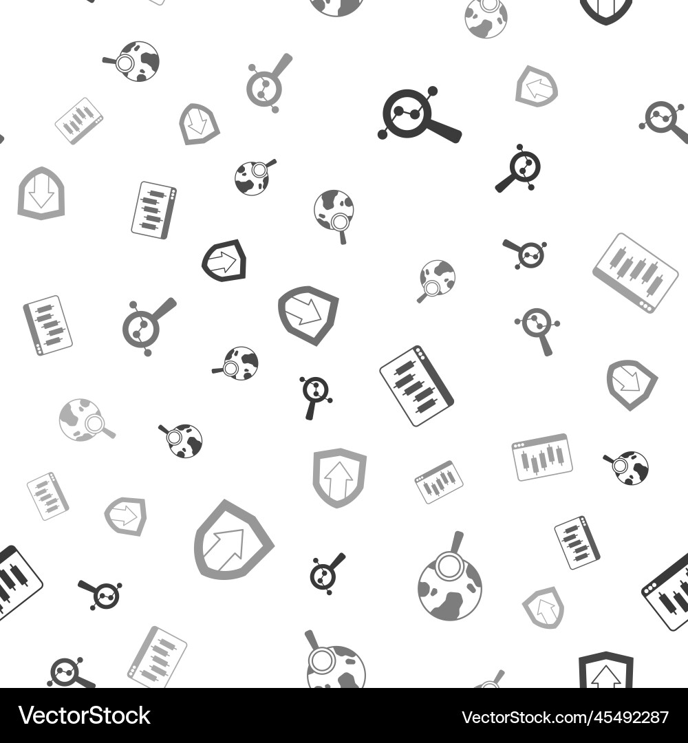 Set search data analysis globe browser Set search data analysis globe browser vector image