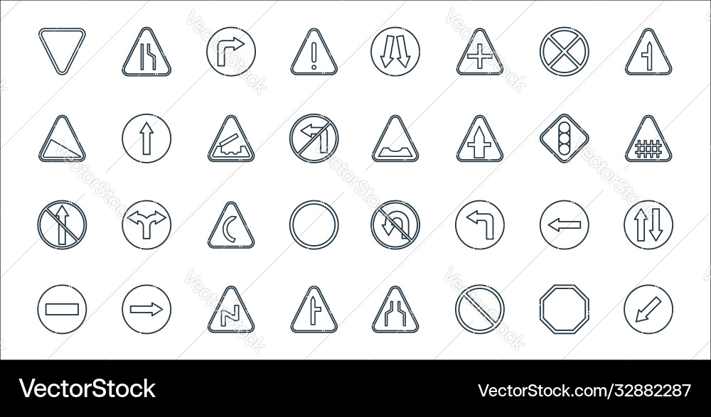 Signaling line icons linear set quality vector image