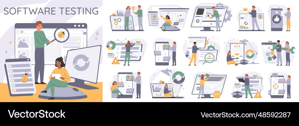 Software Testing Concepts vector image