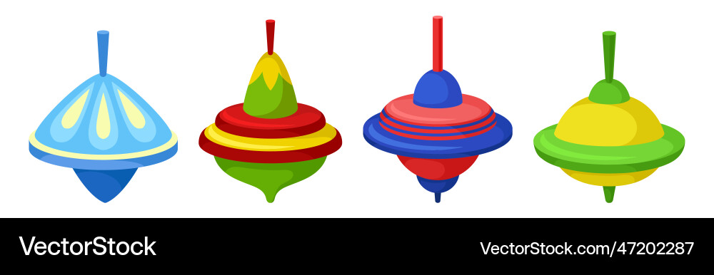 Spinning top as squat toy with sharp point Vector Image