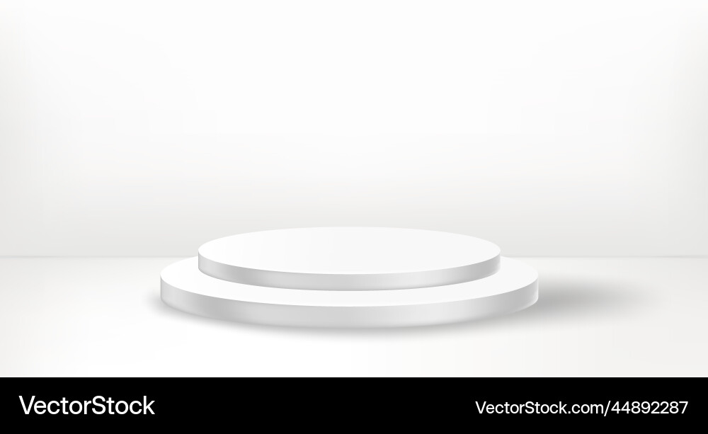 White empty stage with round showcase 3d vector image