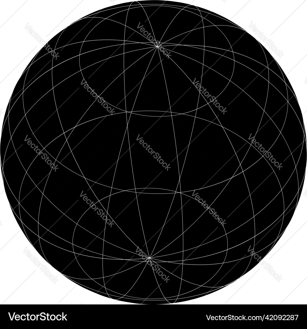 Wireframe grid mesh sphere globe ball Wireframe grid mesh sphere globe ball vector image