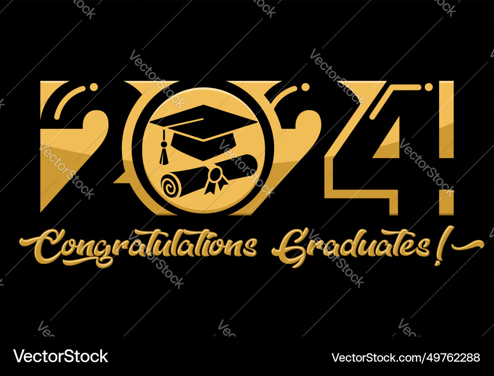 2024 graduate class logo 2024 graduate class logo vector image