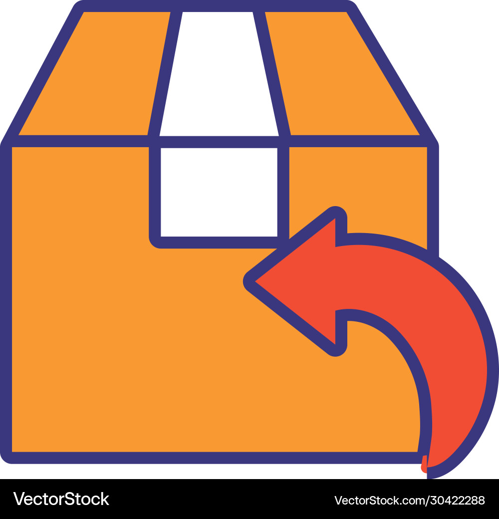 Arrow reload with box carton delivery service line vector image