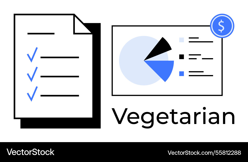 Checklist and pie chart analytics with financial Checklist and pie chart analytics with financial vector image