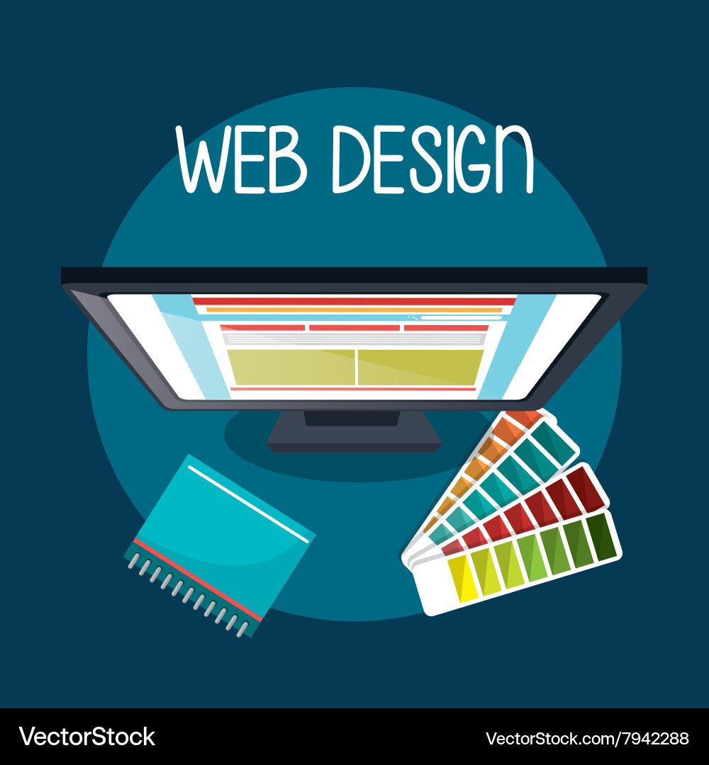 Computer web design Royalty Free Vector Image - VectorStock