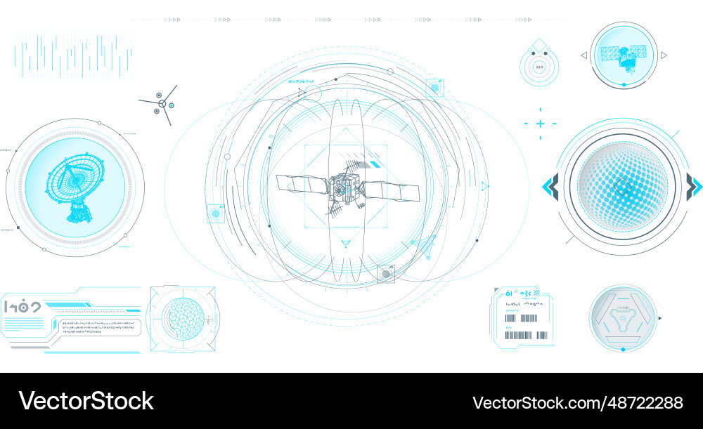 Data elements for sci-fi interface Data elements for sci-fi interface vector image