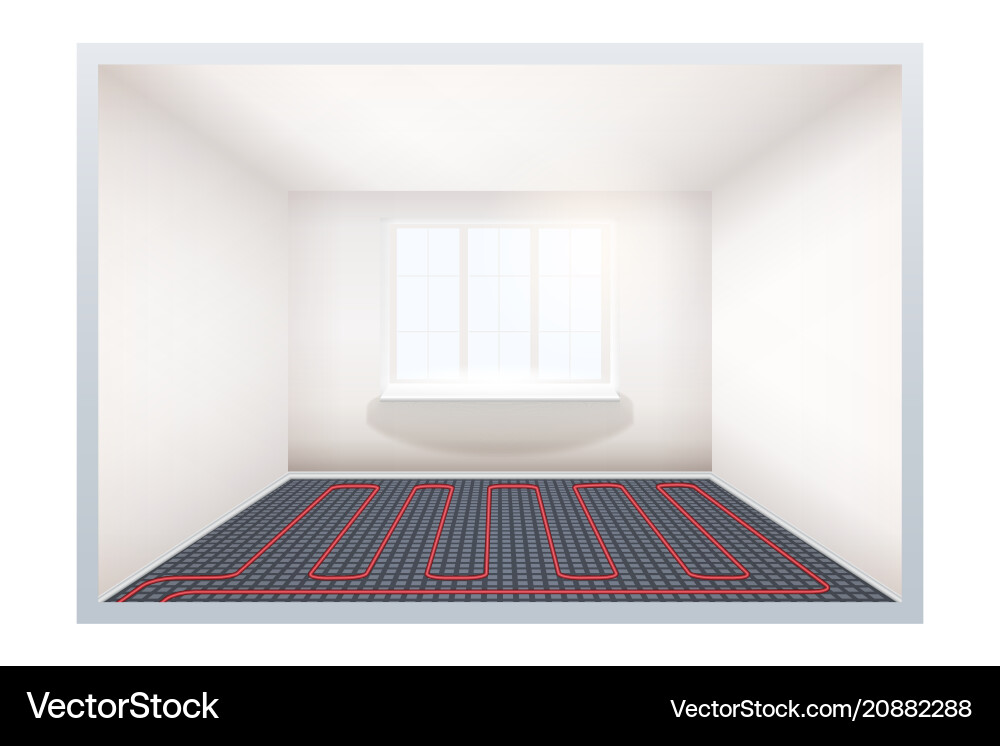 Empty room with heating floor and window Empty room with heating floor and window vector image