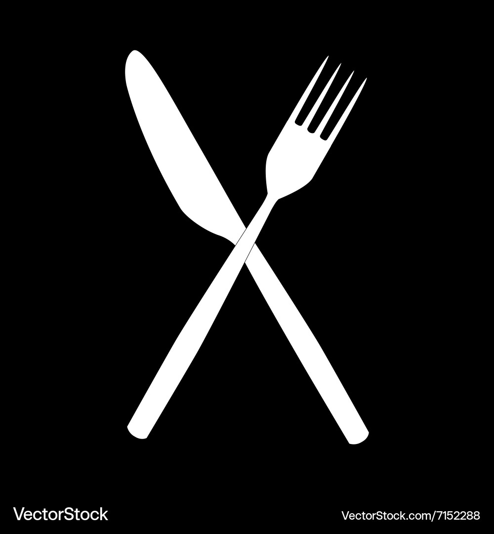 Fork and Knife Icons Set Vector Image