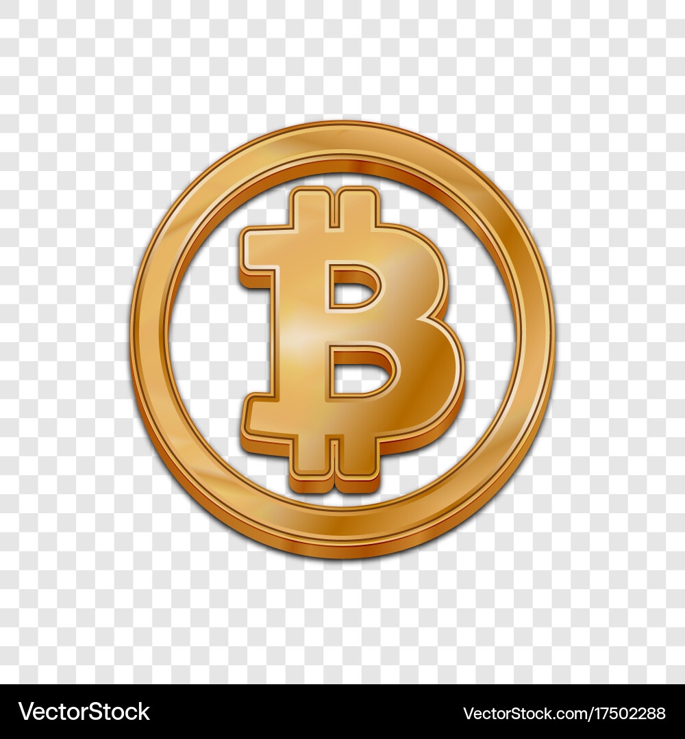Golden bitcoin trendy 3d style icon – Royalty-Free Vector | VectorStock