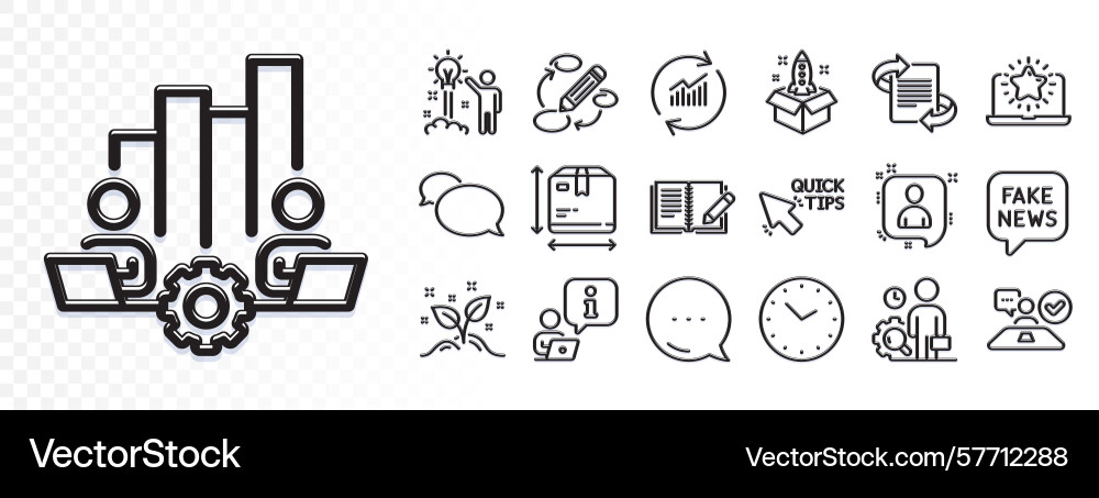Job interview time and startup line icons for web Job interview time and startup line icons for web Vector Image