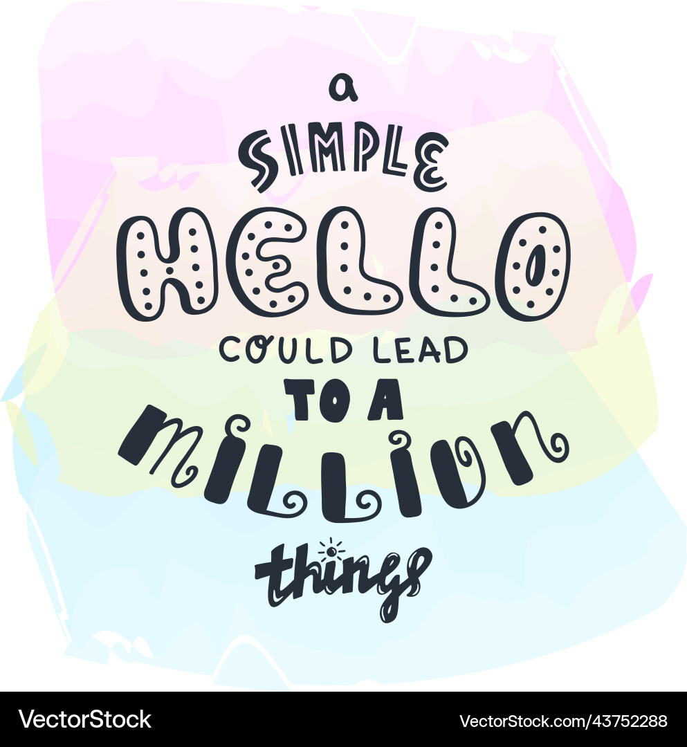 Lettering simple hello in different language vector image