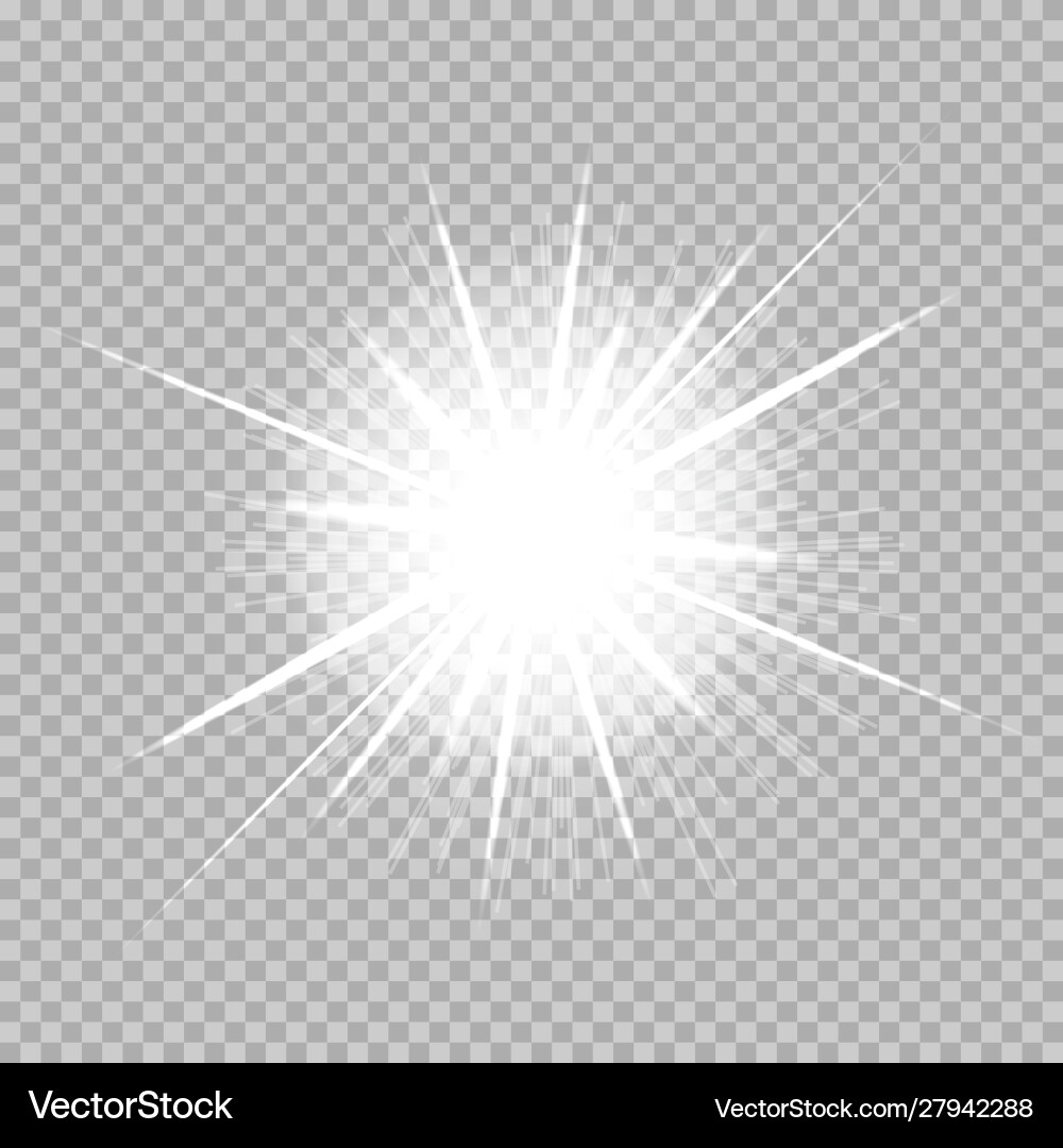 Light sparkle isolated effect with rays Light sparkle isolated effect with rays vector image