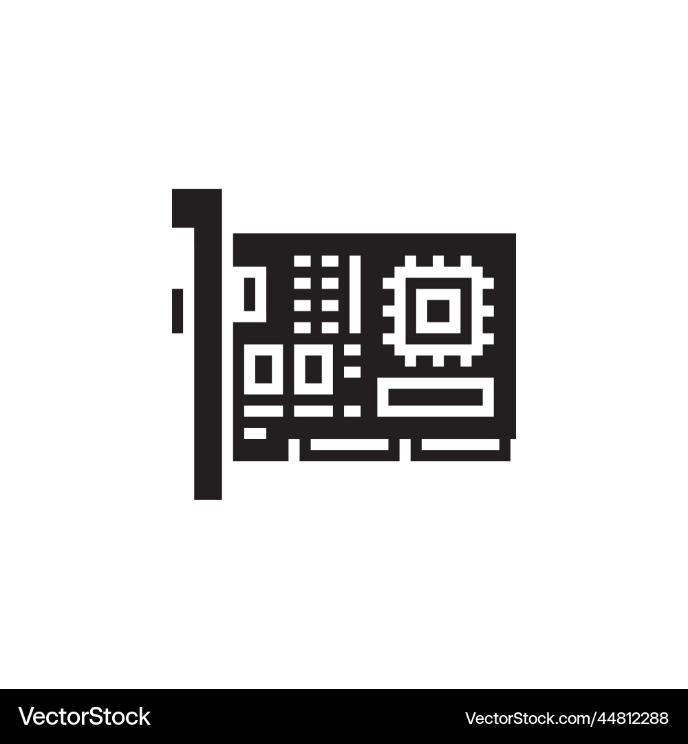 Network card icon computer component solid Network card icon computer component solid vector image