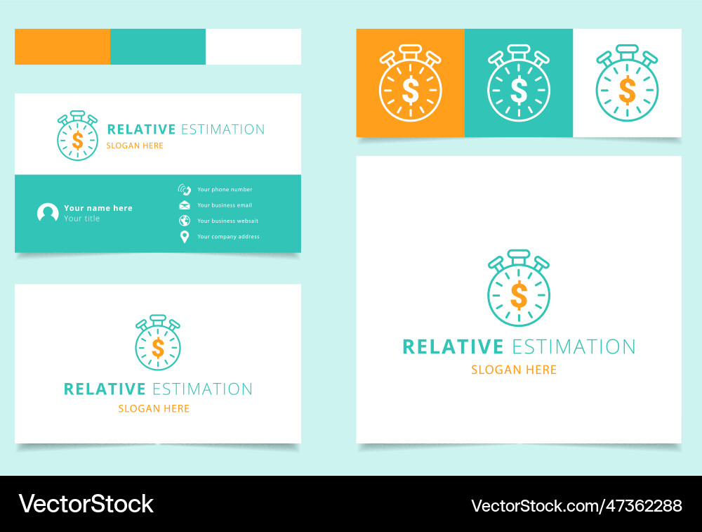 Relative estimation logo design with editable Relative estimation logo design with editable vector image