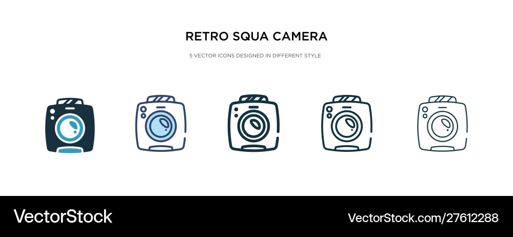Retro squa camera icon in different style two Retro squa camera icon in different style two vector image