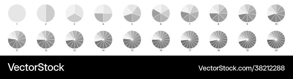 Segmented Pie Charts - Circular Icons vector image