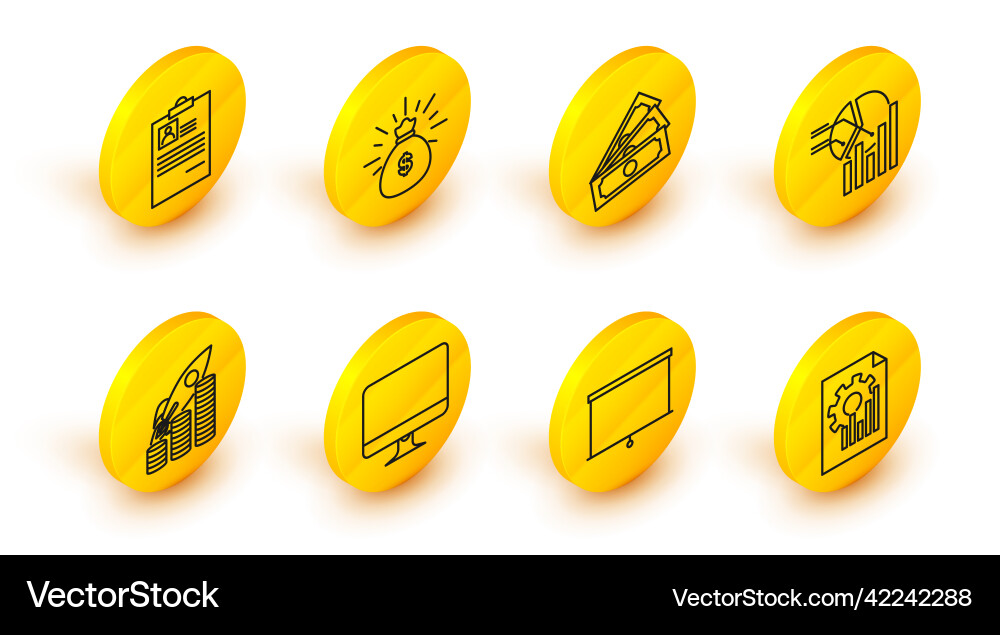 Set line document with graph chart chalkboard Set line document with graph chart chalkboard vector image