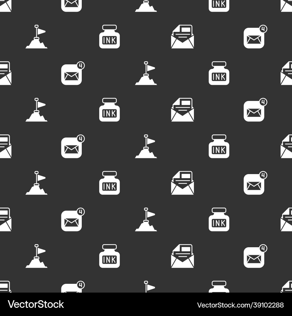 Set mail and e-mail envelope mountains with flag Set mail and e-mail envelope mountains with flag vector image