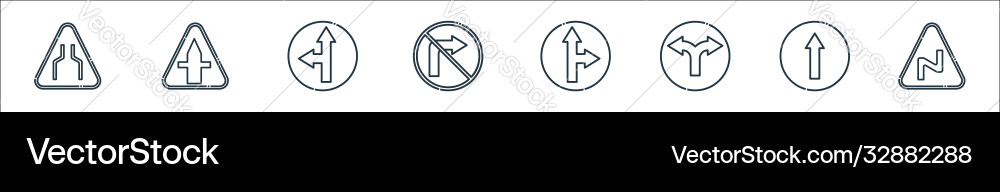 Signaling line icons linear set quality Signaling line icons linear set quality vector image