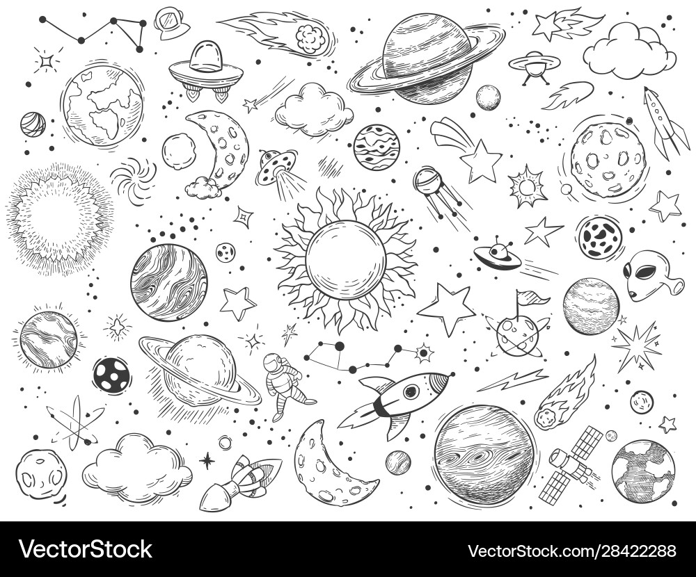 Space doodle astrology doodles sketch Space doodle astrology doodles sketch vector image